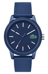 Lacoste Men's 12.12 Blue Silicone Strap Watch 42mm In Blue