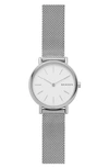 Skagen Freja Quartz Silver Dial Ladies Watch Skw2715 In Silver/ White/ Silver