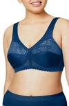 Glamorise Women's Full Figure Plus Size Magiclift Original Wirefree Support Bra 1000 In Navy