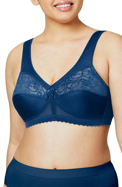 Glamorise Women's Full Figure Plus Size Magiclift Original Wirefree Support Bra In Navy