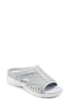 Easy Spirit Traciee 2 Womens Casual Slip On Wedge Sandals In Fog/ Fog Fabric