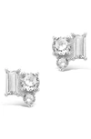 Sterling Forever Cluster Stud Earrings In Silver