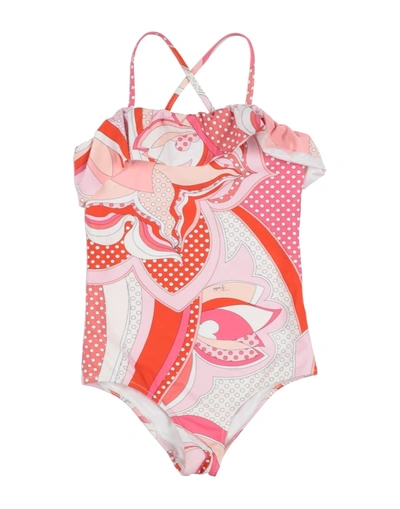 Emilio Pucci Kids' One-piece Swimsuits In Pink