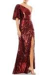 MAC DUGGAL ONE-SHOULDER SEQUIN COLUMN GOWN,93540