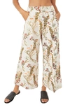 Free People Menocra Wide Leg Pants In Taupe Combo
