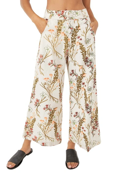 Free People Menocra Wide Leg Pants In Taupe Combo