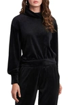 1.state Velour Turtleneck Top In Rich Black