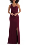 AFTER SIX DRAPED COWL NECK TRUMPET GOWN,6849