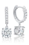 Crislu Cubic Zirconia Huggie Earrings In Platinum