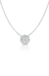 Crislu Pavé Cluster Pendant Necklace In Platinum
