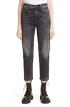 R13 Shelley Distressed Straight-leg Stretch-denim Jeans In Morrison Black