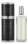 CREED BLACK LEATHER WITH SILVER TRIM PREFILLED DELUXE ATOMIZER USD $570 VALUE,1605000461AVC