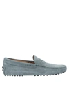 Tod's Men Gommino Suede Leather Loafers In Grey