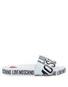 Love Moschino Logo-print Flat Slides In White