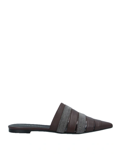Fabiana Filippi Woman Mules & Clogs Chocolate Brown Size 6 Soft Leather In Cocoa