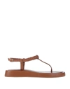 Gia Couture Toe Strap Sandals In Brown