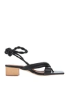 Eqüitare Toe Strap Sandals In Black