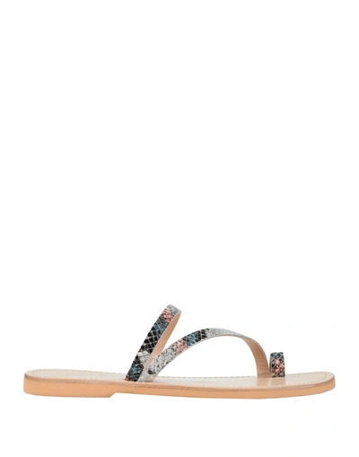 Colors Of California Toe Strap Sandals In Grey