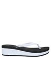 Armani Exchange Toe Strap Sandals In White