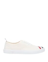 Thom Browne Rwb Stripe Cotton Canvas Low Sneakers In White