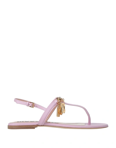 Moschino Toe Strap Sandals In Pink