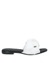 Armani Exchange Twisted Mesh Slides In White