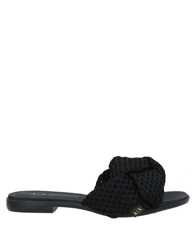 Armani Exchange Sandals In Black