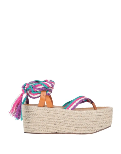 ISABEL MARANT ISABEL MARANT WOMAN ESPADRILLES PURPLE SIZE 8 ACRYLIC, BOVINE LEATHER,17146324KM 9