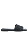 Gisel Moire Sandals In Black