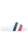 Moncler Basile Striped Rubber Sliders In White