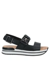 Hogan Women's Leather Heel Sandals H257 In Black