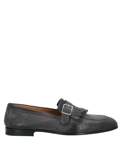 Doucal's Man Loafers Charcoal Size 9 Leather In Grey