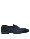 Doucal's Man Loafers Midnight Blue Size 7 Leather In Navy Blue