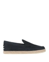 Tod's Man Espadrilles Midnight Blue Size 7.5 Soft Leather