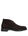 Triver Flight Ankle Boots In Dark Brown