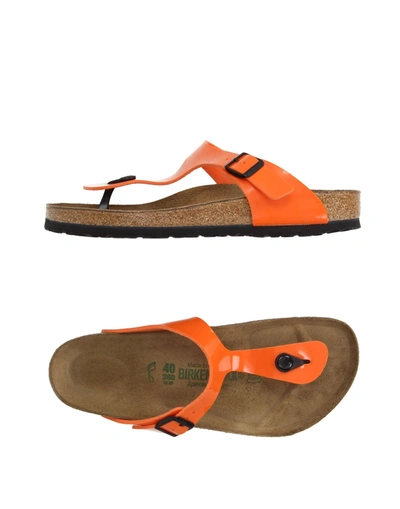 Birkenstock Toe Strap Sandals In Orange