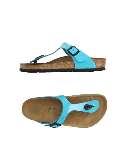 Birkenstock Toe Strap Sandals In Turquoise