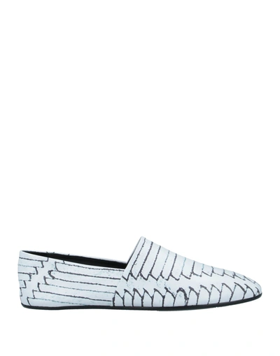 Mm6 Maison Margiela Printed Leather Collapsible-heel Loafers In White