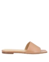 Aeyde 10mm Anna Leather Slide Flats In Camel