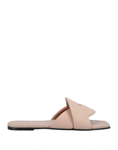 Atp Atelier Crossover Strap Sandals In Beige