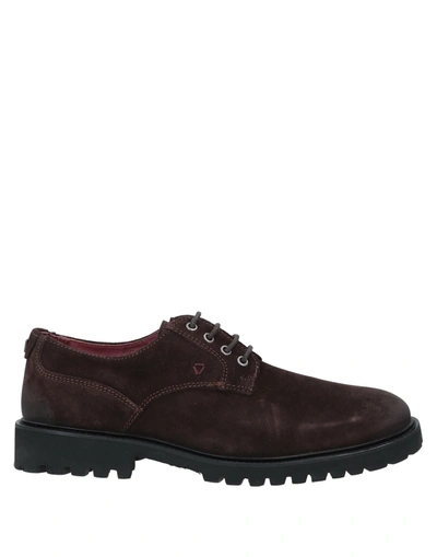 Guess Lace-up Shoes In Dark Brown