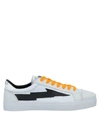 Sanyako Sneaker In White Cotton And Suede With Box Sole In White