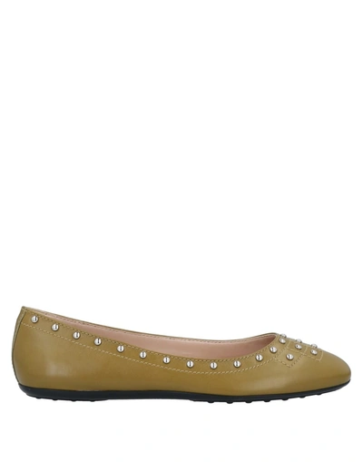Tod's Ballet Flats In Military Green