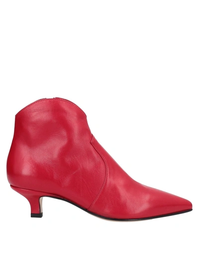 Pomme D'or Ankle Boots In Red