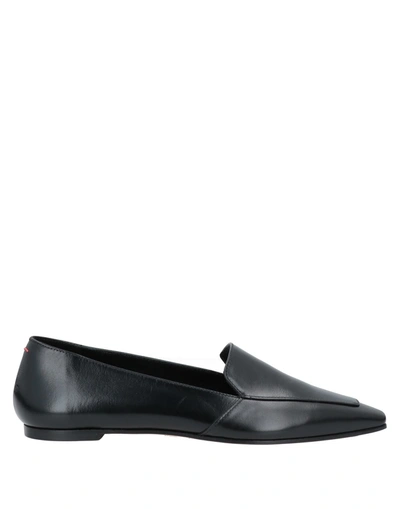 Aeyde Martha Leather Point-toe Loafers In Black