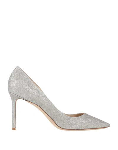 Jimmy Choo Woman Pumps Platinum Size 9.5 Textile Fibers In Multi