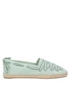 Tory Burch Ribbon Herringbone Espadrilles In Green