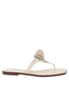 Tory Burch Toe Strap Sandals In Ivory