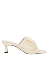 Wandler Ava Kitten Leather Mules In Ivory