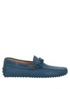 Tod's Man Loafers Navy Size 8.5 Soft Leather In Navy Blue